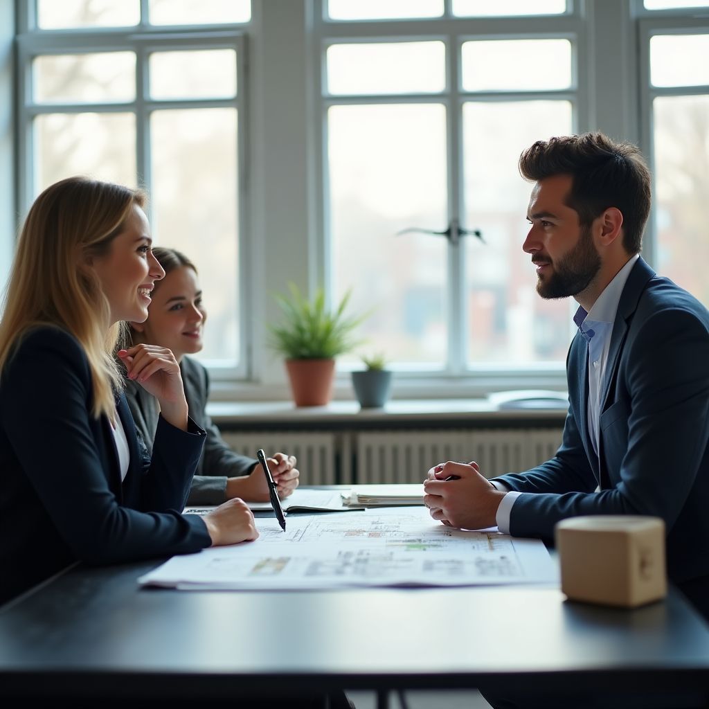 Beratungsgespräch mit Kunden im ImmoExpert Büro